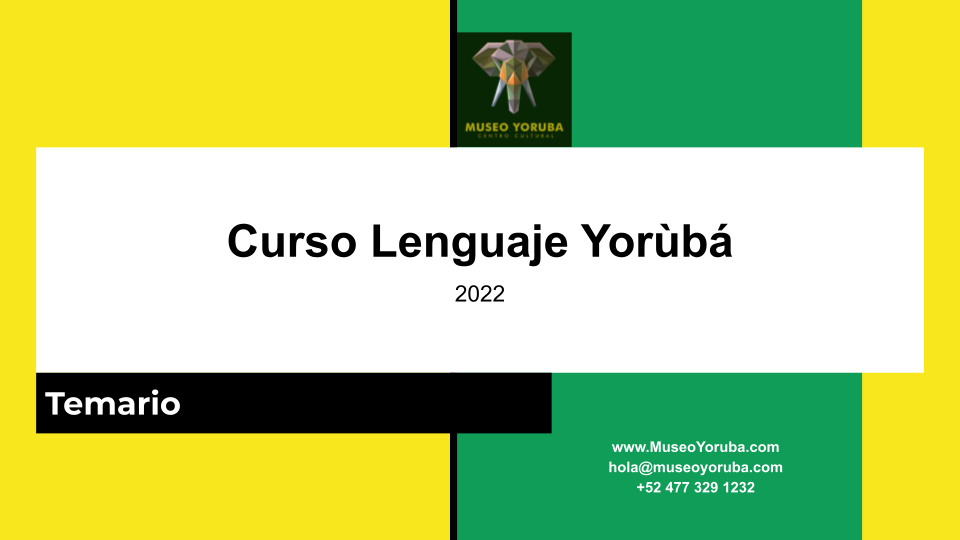 Curso avanzado Lenguaje Yorùbá