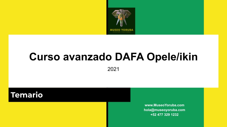Curso avanzado DAFA Opele/ikin